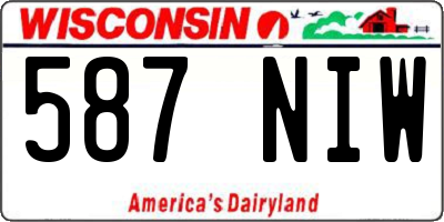 WI license plate 587NIW