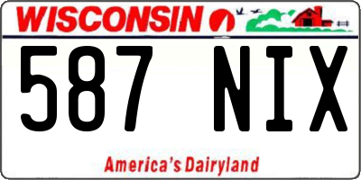 WI license plate 587NIX