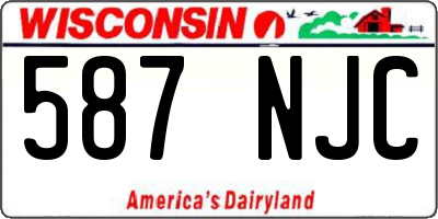 WI license plate 587NJC