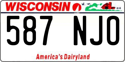WI license plate 587NJO
