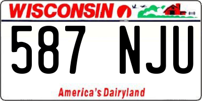 WI license plate 587NJU