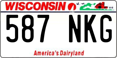 WI license plate 587NKG