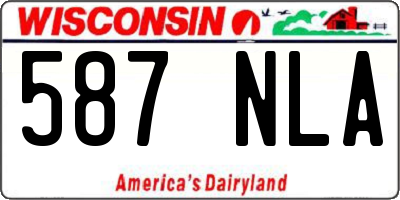 WI license plate 587NLA