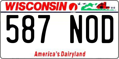 WI license plate 587NOD