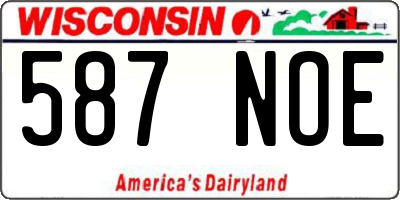 WI license plate 587NOE