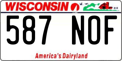 WI license plate 587NOF