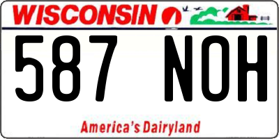 WI license plate 587NOH