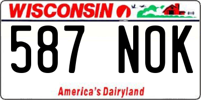 WI license plate 587NOK