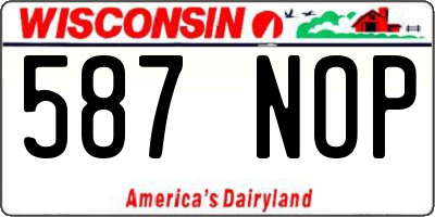WI license plate 587NOP