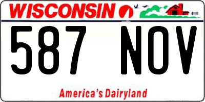 WI license plate 587NOV