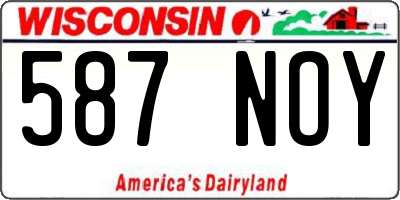WI license plate 587NOY