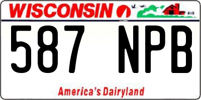 WI license plate 587NPB