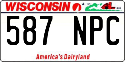 WI license plate 587NPC
