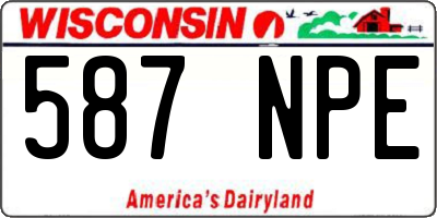 WI license plate 587NPE
