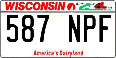 WI license plate 587NPF