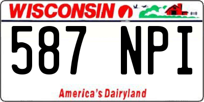 WI license plate 587NPI