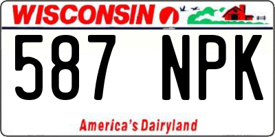 WI license plate 587NPK