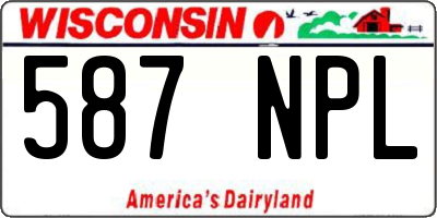 WI license plate 587NPL