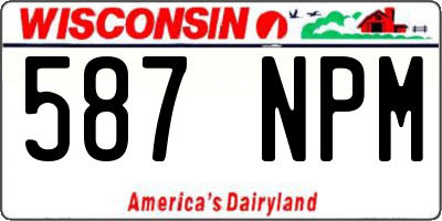 WI license plate 587NPM