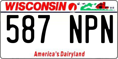 WI license plate 587NPN