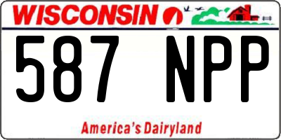 WI license plate 587NPP