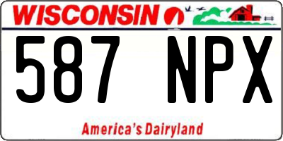 WI license plate 587NPX