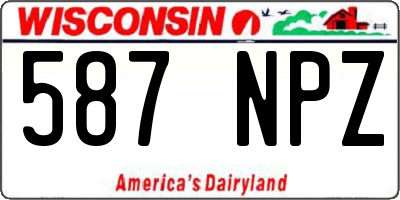 WI license plate 587NPZ