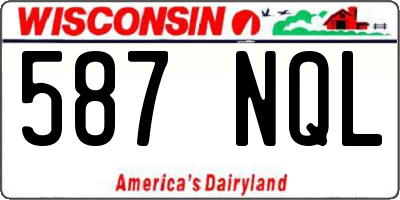 WI license plate 587NQL