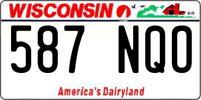WI license plate 587NQO