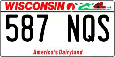 WI license plate 587NQS