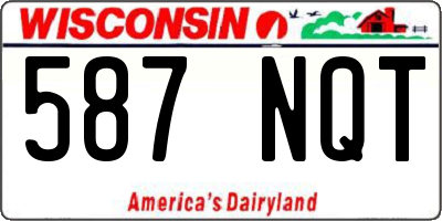 WI license plate 587NQT
