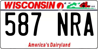 WI license plate 587NRA
