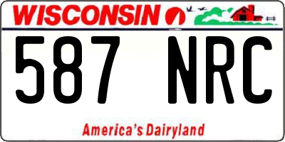 WI license plate 587NRC