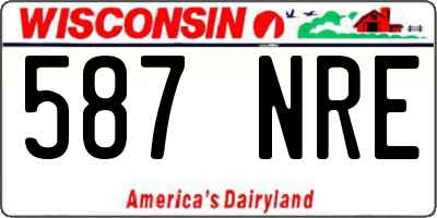 WI license plate 587NRE