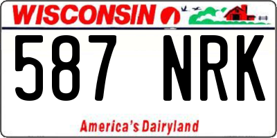WI license plate 587NRK