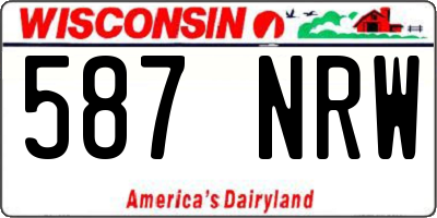 WI license plate 587NRW