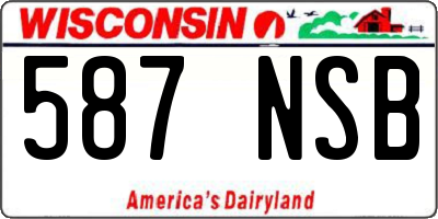 WI license plate 587NSB