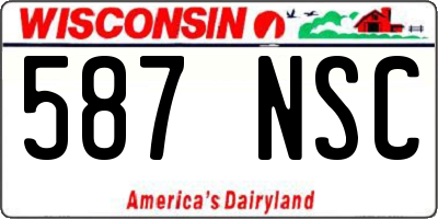 WI license plate 587NSC