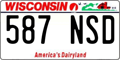 WI license plate 587NSD