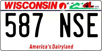 WI license plate 587NSE
