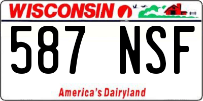 WI license plate 587NSF