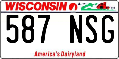 WI license plate 587NSG