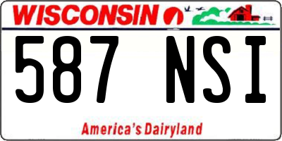WI license plate 587NSI