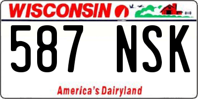 WI license plate 587NSK