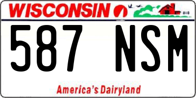 WI license plate 587NSM