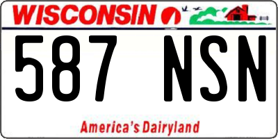 WI license plate 587NSN
