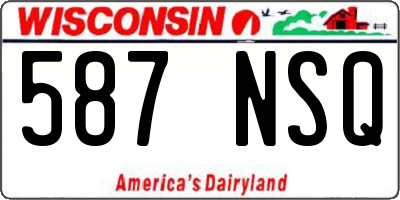 WI license plate 587NSQ