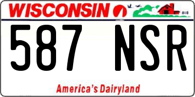 WI license plate 587NSR