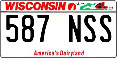 WI license plate 587NSS