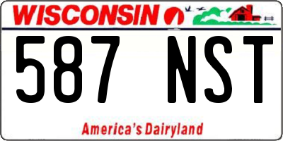 WI license plate 587NST